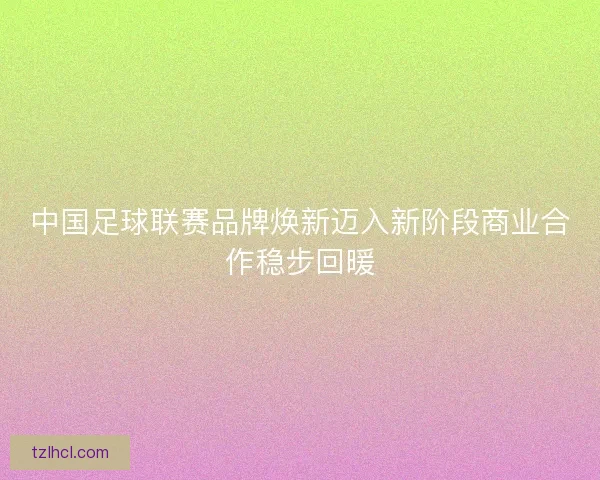 中国足球联赛品牌焕新迈入新阶段商业合作稳步回暖