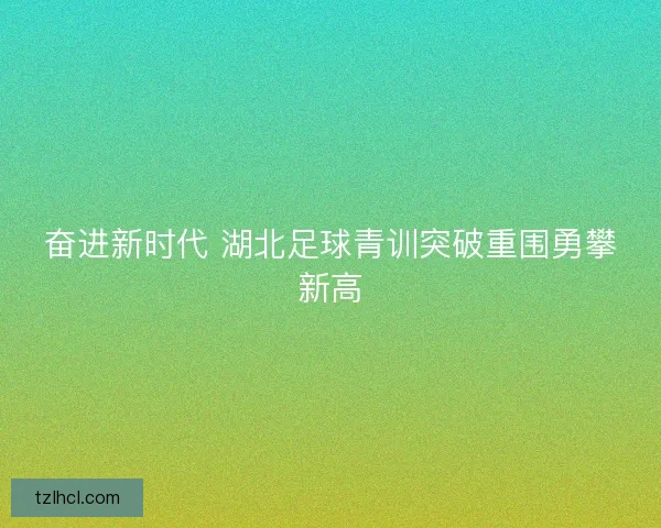 奋进新时代 湖北足球青训突破重围勇攀新高 奋进新时代 湖北足球青训突破重围勇攀新高
