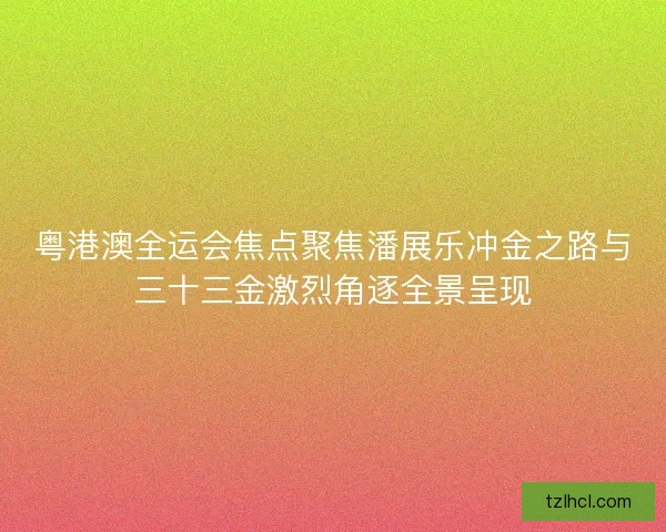 粤港澳全运会焦点聚焦潘展乐冲金之路与三十三金激烈角逐全景呈现